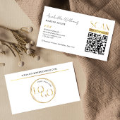 Carte De Visite Code QR Logo Makeup Beauté Salon Or Moderne
