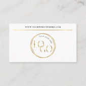 Carte De Visite Code QR Logo Makeup Beauté Salon Or Moderne (Devant)