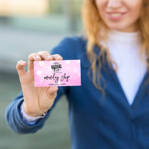 Carte De Visite Code QR Logo maquillage Artiste Boutique Parties s