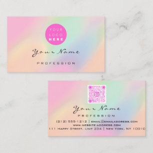 Carte De Visite Code QR Logo Maquillage Artiste Coiffure Nails Pas