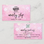 Carte De Visite Code QR Logo Maquillage Artiste Parties scintillan (Devant / Derrière)