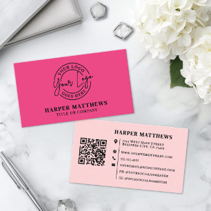 Carte de visite code QR logo minimaliste moderne r