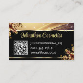 Carte De Visite Code QR Logo Modèle Deluxe Rose Gold Luxury Chic (Dos)