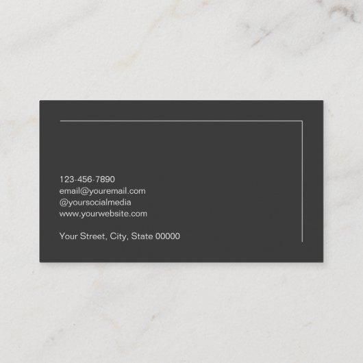 Carte De Visite Code QR Logo moderne Charcoal Black Soft Grey (Dos)