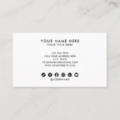 Carte de visite Code QR Logo Moderne Design Blanc (Dos)
