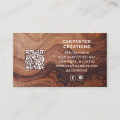 Carte De Visite Code QR Logo Moderne Menuiserie Bois Construction (Dos)