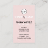 Carte De Visite Code QR Logo Moderne Rose Pâle Photo Maquillage En (Dos)