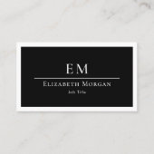Carte De Visite Code QR Logo Monogramme Professionnel Noir Blanc (Devant)