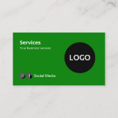 Carte De Visite Code QR Logo Noir Vert (Dos)
