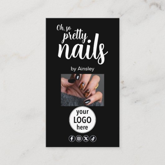 Carte De Visite Code QR Logo Oh So Pretty Nails Social (Devant)