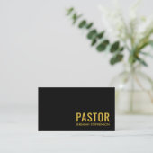 Carte De Visite Code QR Logo Or Noir Minimal PASTEUR (Debout devant)