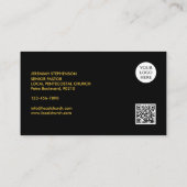 Carte De Visite Code QR Logo Or Noir Minimal PASTEUR (Dos)