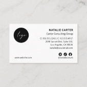 Carte De Visite CODE QR Logo OVAL Photo Professional DUSTY BLEU (Dos)