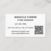 Carte De Visite Code QR Logo Personnalisé Bleu (Dos)