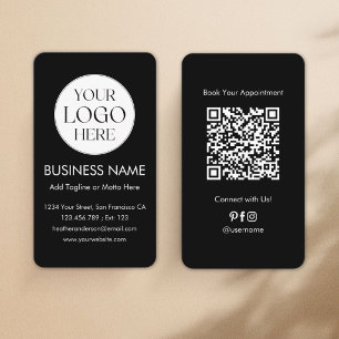 Carte De Visite Code QR Logo Personnalisé Moderne Minimaliste Prof