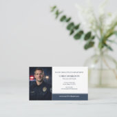 Carte De Visite Code QR Logo Photo Agent de Police (Debout devant)