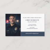 Carte De Visite Code QR Logo Photo Agent de Police (Devant)