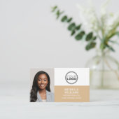 Carte De Visite Code QR Logo Photo Agent de Signature Notariale Or (Debout devant)
