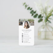 Carte De Visite Code QR Logo Photo Agent Immobilier (Debout devant)