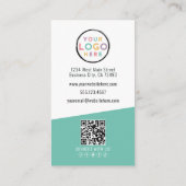 Carte De Visite Code QR Logo Photo Moderne Professionnel Vertical (Dos)