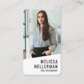 Carte De Visite Code QR Logo Photo Professionnel Vertical (Devant)