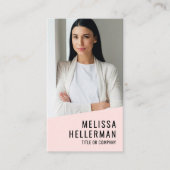 Carte De Visite Code QR Logo Photo Professionnel Vertical Rose (Devant)