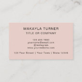 Carte De Visite Code QR - Logo professionnel Blush Pink Profession (Dos)
