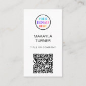 Carte De Visite Code QR Logo Professionnel d'Entreprise (Devant)