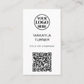 Carte De Visite Code QR Logo Professionnel d'Entreprise (Devant)