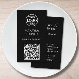 Carte De Visite Code QR Logo Professionnel d'Entreprise