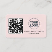 Carte De Visite Code QR - Logo professionnel Pink Blush Profession (Devant)