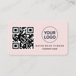 Carte De Visite Code QR - Logo professionnel Pink Blush Profession