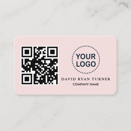 Carte De Visite Code QR - Logo professionnel Pink Blush Profession (Devant)