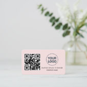 Carte De Visite Code QR - Logo professionnel Pink Blush Profession (Debout devant)