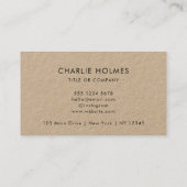 Carte De Visite Code QR logo professionnel|Rustique Kraft  (Dos)