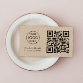 Carte De Visite Code QR logo professionnel|Rustique Kraft 