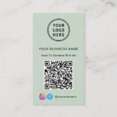 Carte De Visite Code QR Logo Promotionnel Sage (Devant)