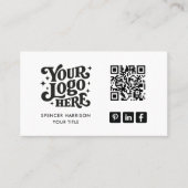 Carte De Visite Code QR Logo Rétro (Devant)
