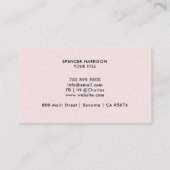 Carte De Visite Code QR Logo Rétro Rose Pâle (Dos)