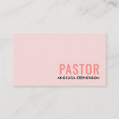 Carte De Visite Code QR Logo Rose Pâle Minimal PASTEUR (Devant)