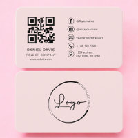 Code QR Logo Rose Pâle Professionnel