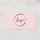 Carte De Visite Code QR Logo Rose Pâle Professionnel (Dos)