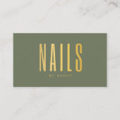 Carte De Visite Code QR Logo Sage Vert Et Or Nail Tech (Devant)