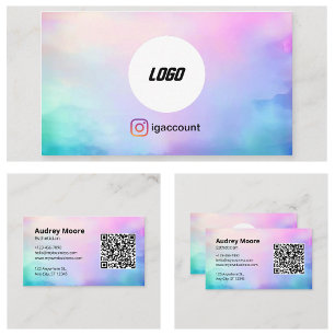 Carte De Visite Code QR Logo Salons de Esthétique Spas