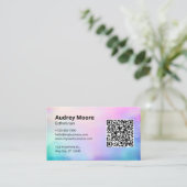 Carte De Visite Code QR Logo Salons de Esthétique Spas (Debout devant)