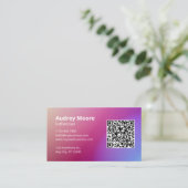 Carte De Visite Code QR Logo Salons de Esthétique Spas Moderne (Debout devant)