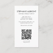 Carte De Visite Code QR Logo Script Rose Pâle Photo Maquillage (Dos)