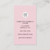 Carte De Visite Code QR Logo Script Rose Pâle Photo Maquillage (Dos)