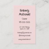 Carte De Visite Code QR Logo Script Rose Pâle Photo Maquillage/Cil (Dos)