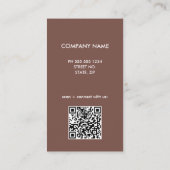 Carte de visite Code QR Logo Simple Terracotta (Dos)